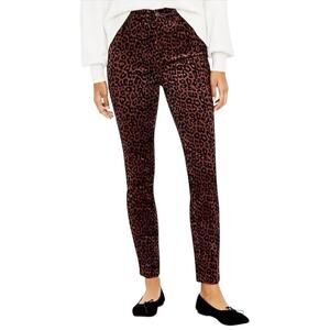 LOFT Leopard Print High Rise Skinny Corduroy Pants Size 10